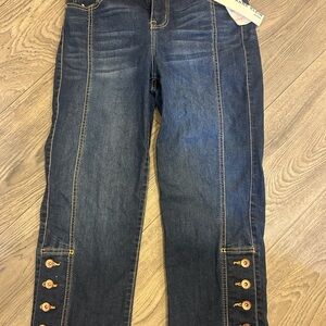 Anne Klein Blue Cropped Jeans with Straight Leg
